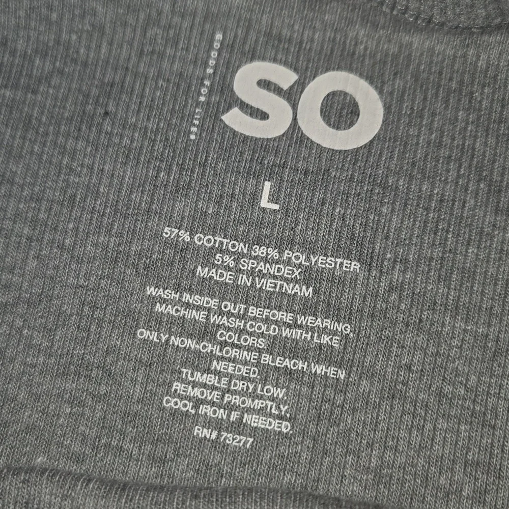 SO Charcoal Ribbed Tank - Picture 2 of 3